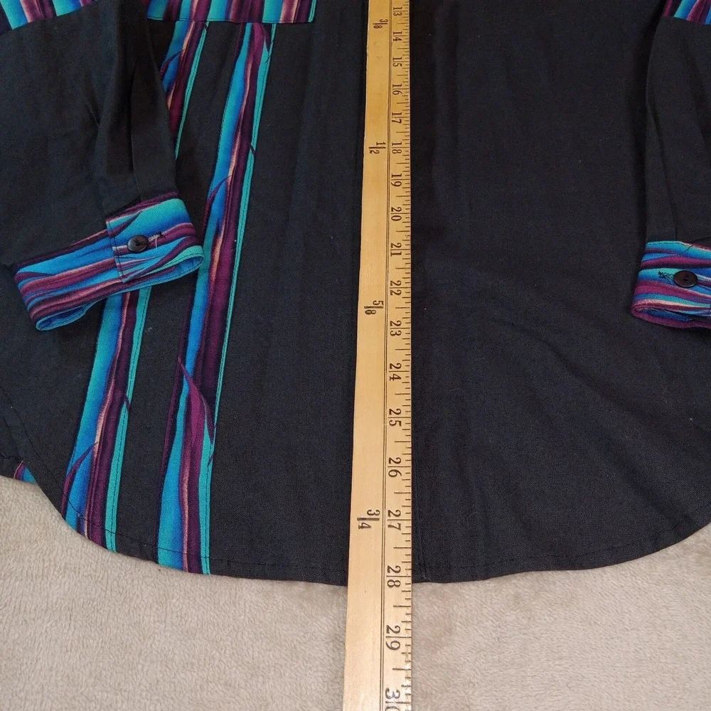 Miller Stockman Cowgirl‎ Button Up Long Sleeve Women's Medium Black - Picture 5 of 6